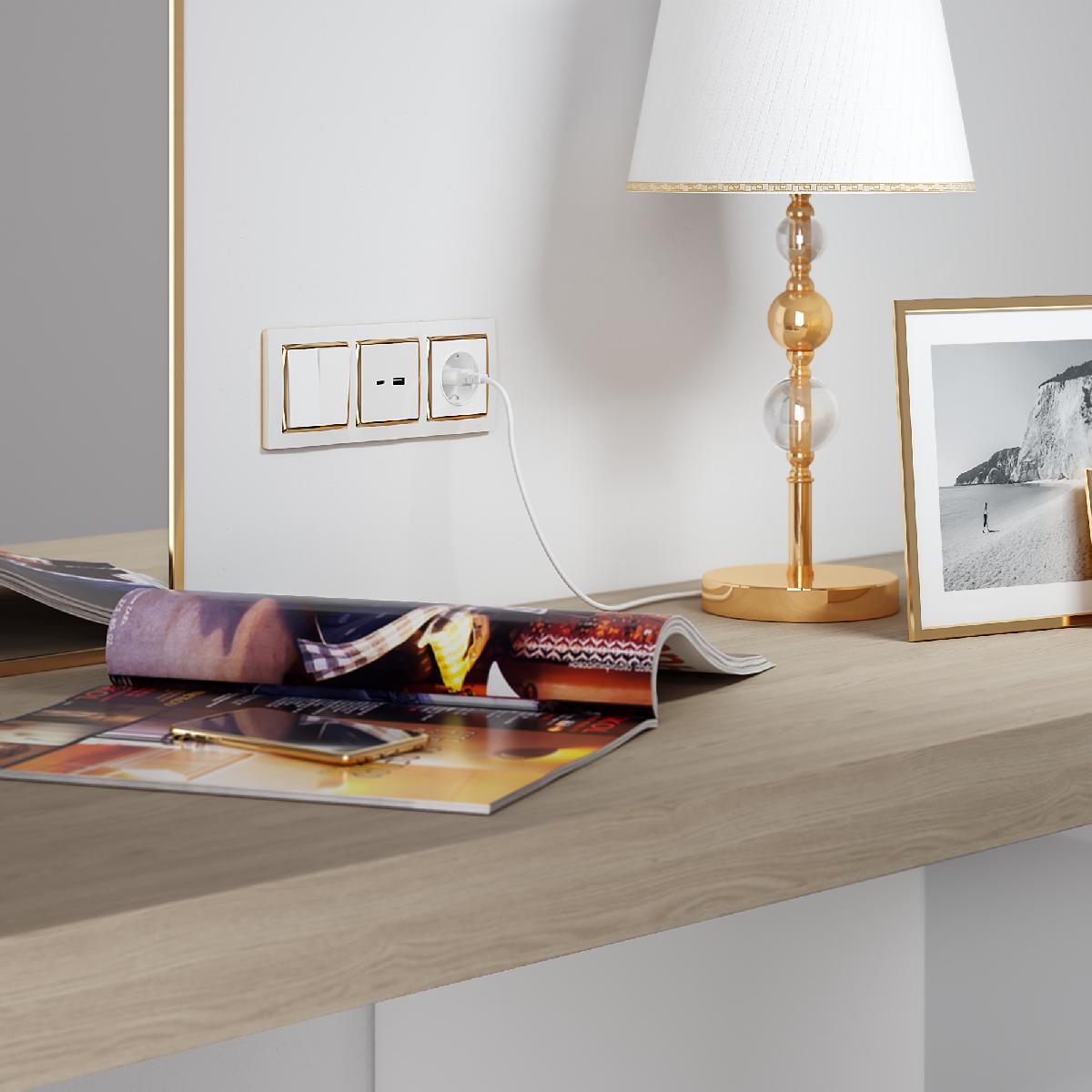 Выключатель двухклавишный (белый) W1120001