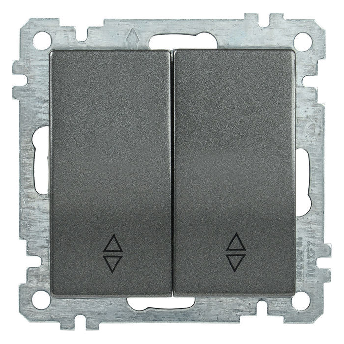 Выключатель двухклавишный IEK BOLERO, антрацит, EVB22-K95-10