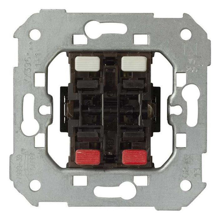 Механизм кнопочного выключателя 2-клавишного Simon SIMON 75, 2500 Вт, 75396-39