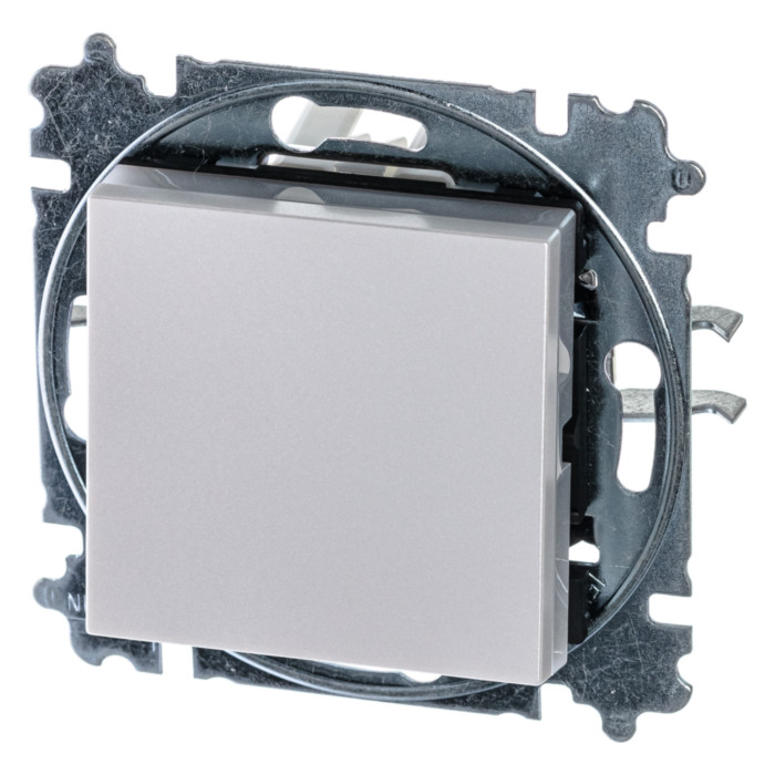 Выключатель одноклавишный ABB LEVIT, жемчуг // ледяной, 2CHH590645A6068