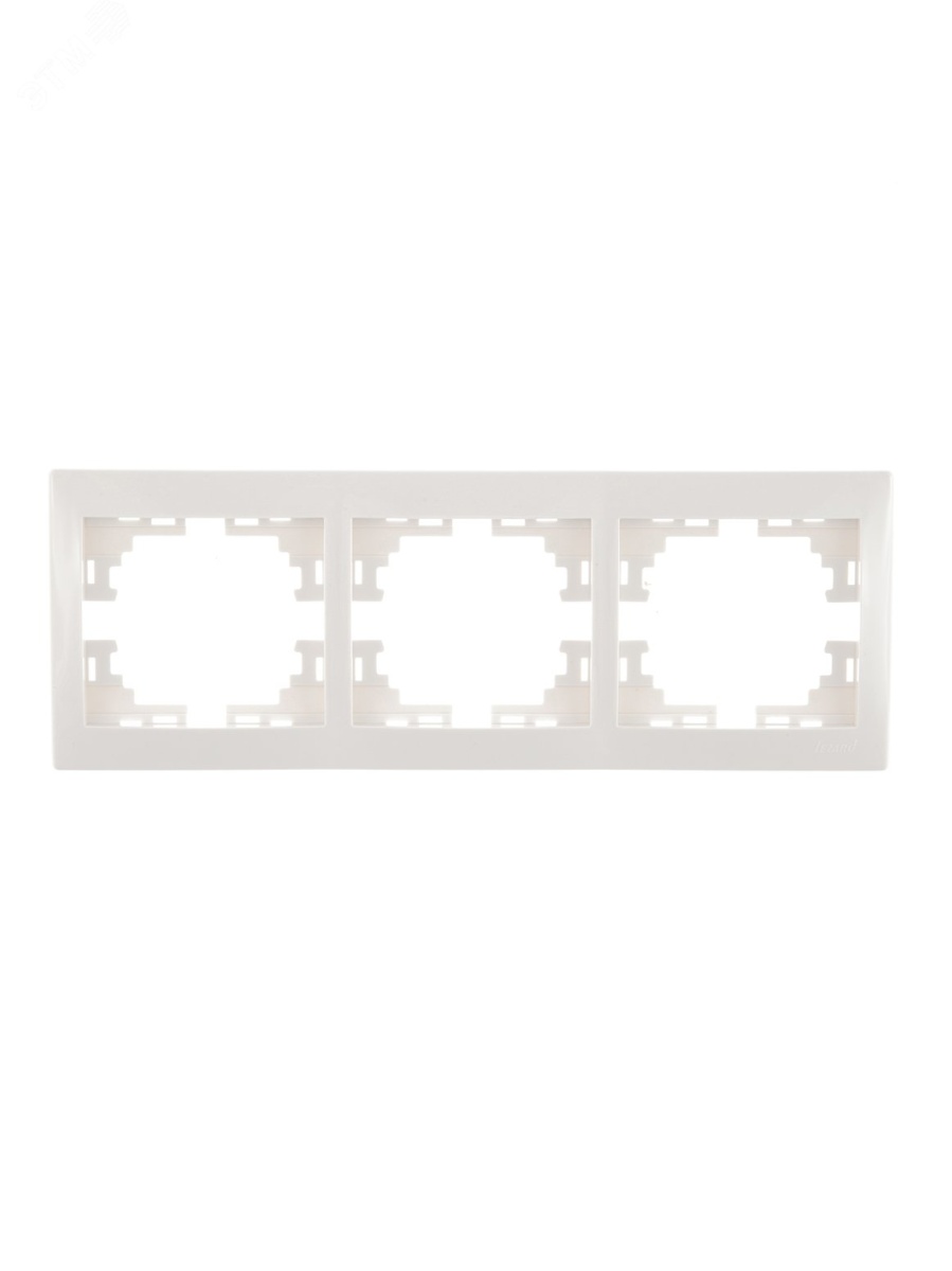 MIRA Рамка 3 поста горизонтальный белая без вставок