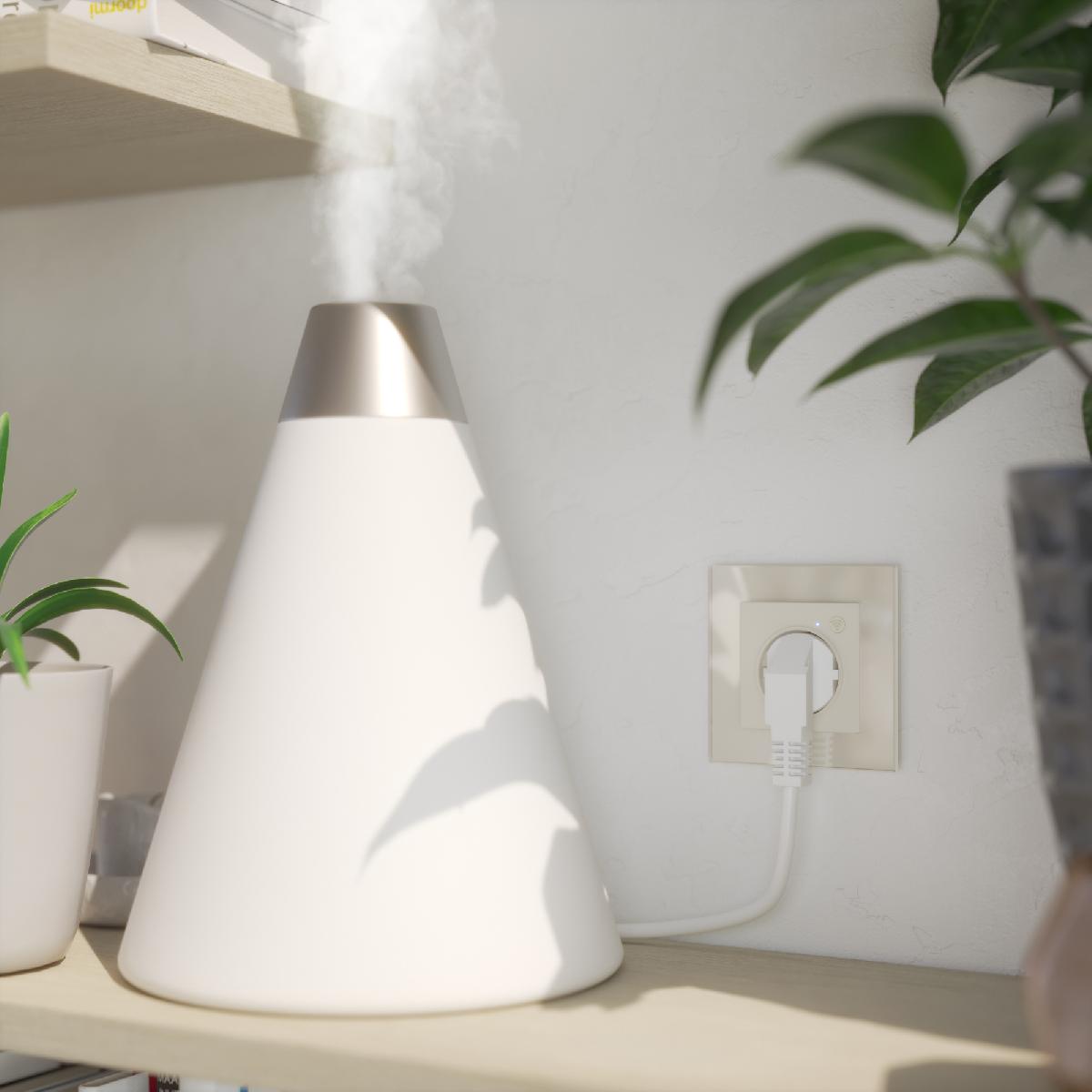 Умная встраиваемая розетка с заземлением с защитными шторками (слоновая кость) W1171603