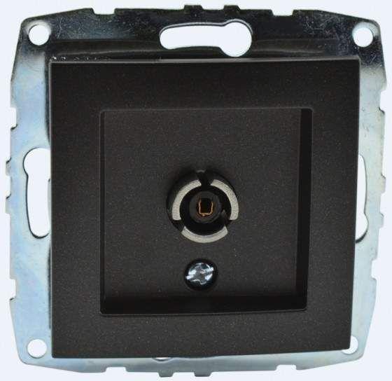 Розетка TV концевая с экраном механизм Mono Electric Despina/ Larissa графит 500-002005-138