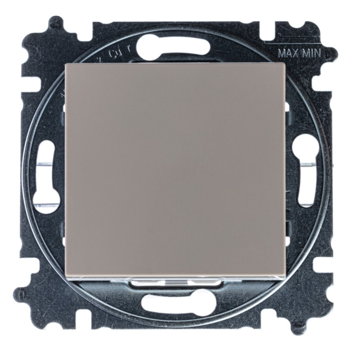 Выключатель одноклавишный ABB LEVIT, кофе макиато // белый, 2CHH590645A6018