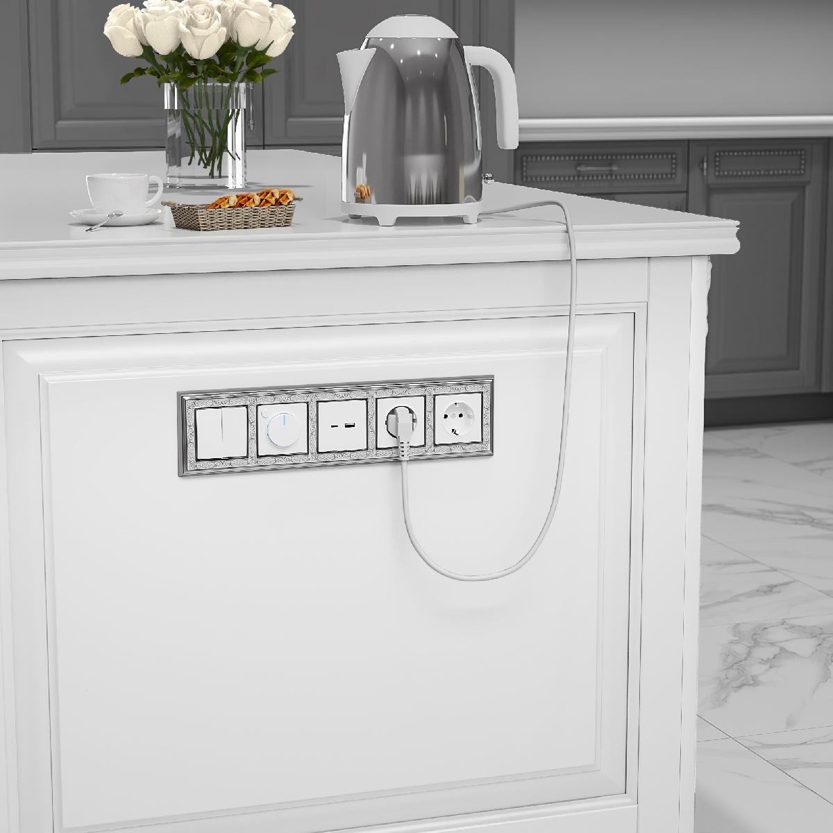 Выключатель двухклавишный (белый) W1120001