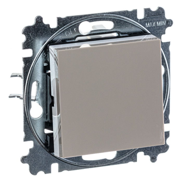 Выключатель одноклавишный ABB LEVIT, кофе макиато // белый, 2CHH590645A6018