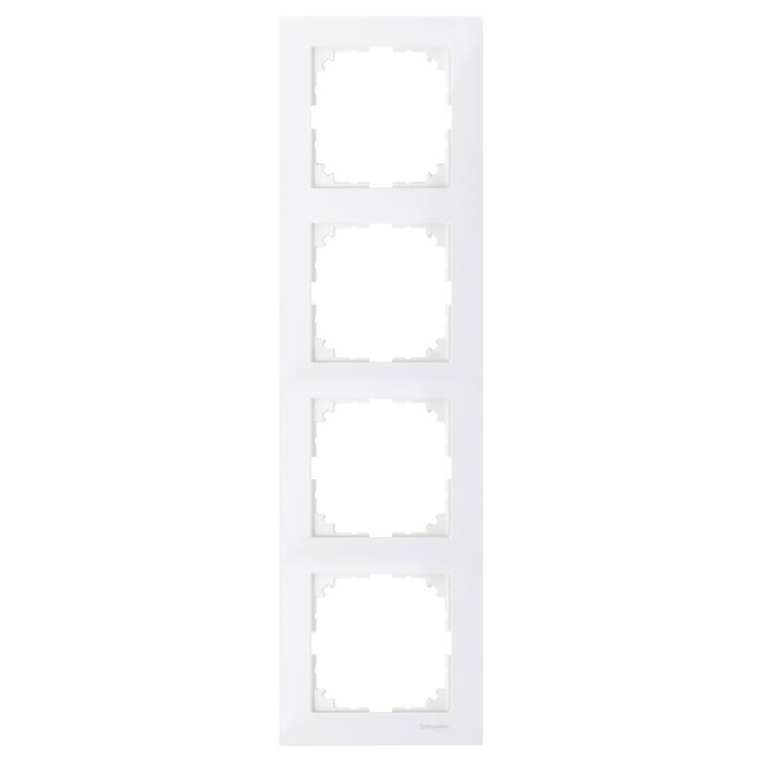 Рамка 4 поста Schneider Electric MERTEN M-PURE, полярно-белый, MTN4040-3619