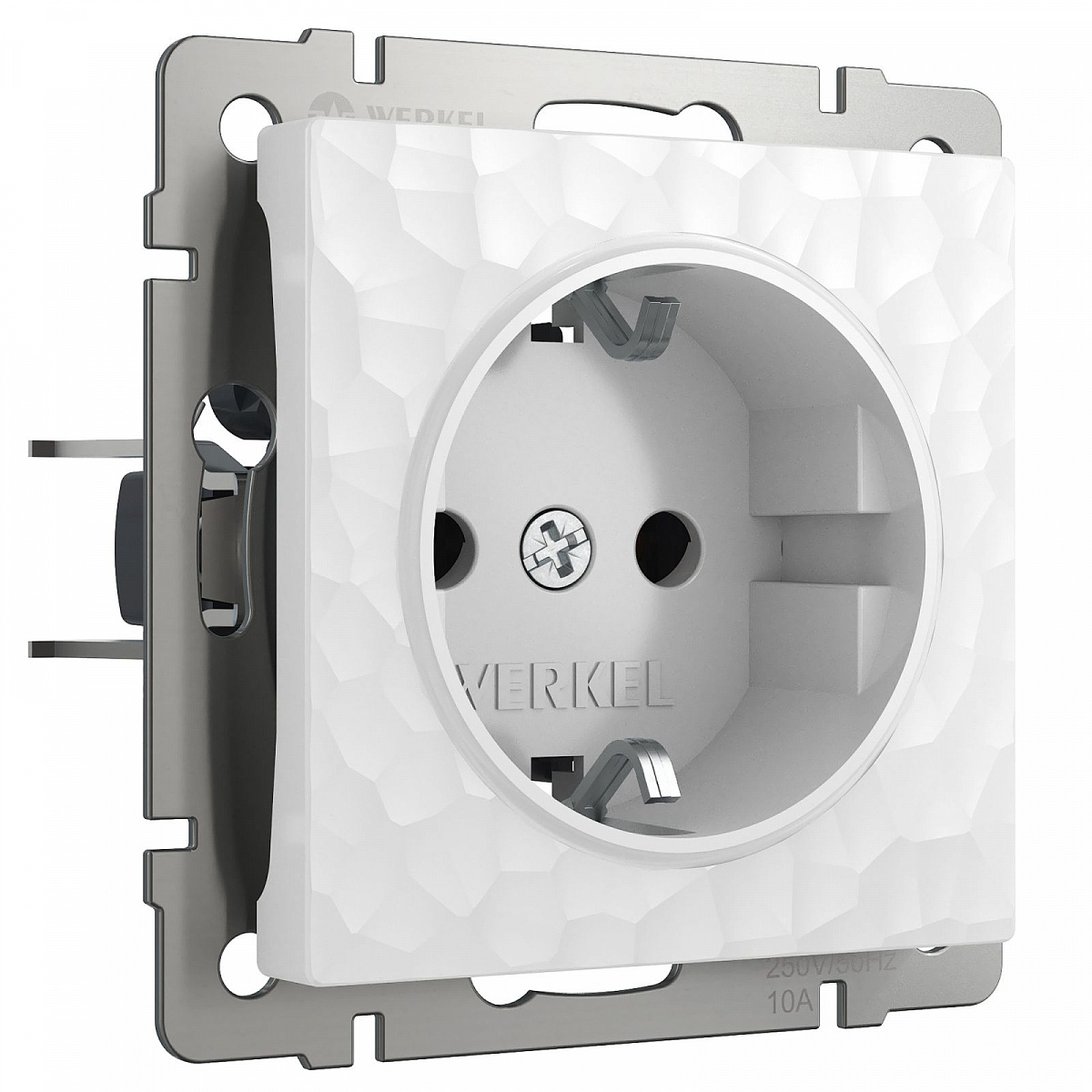 Розетка с заземлением (Hammer белый) W1271001