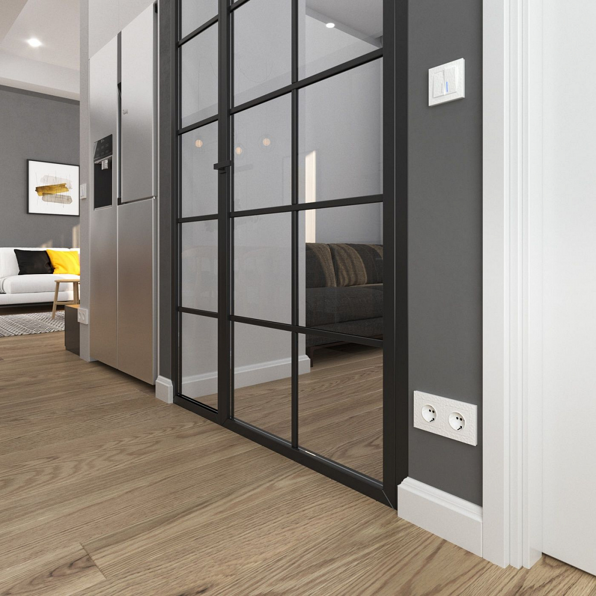 Розетка с заземлением (Hammer белый) W1271001