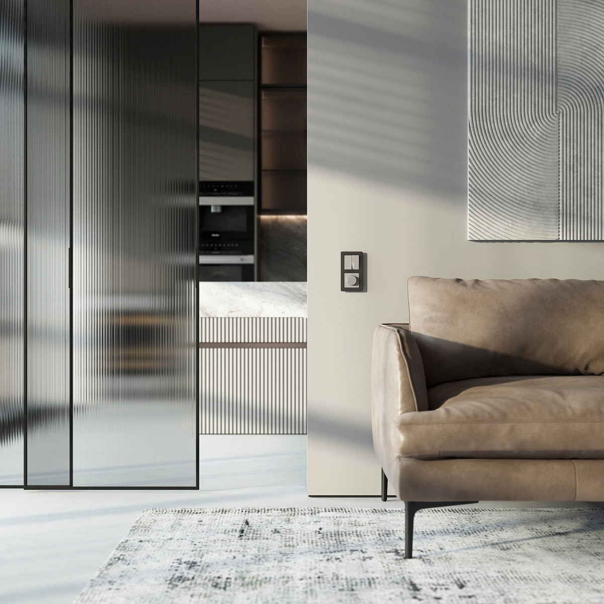 Выключатель двухклавишный с подсветкой (дымчатый) W1220104