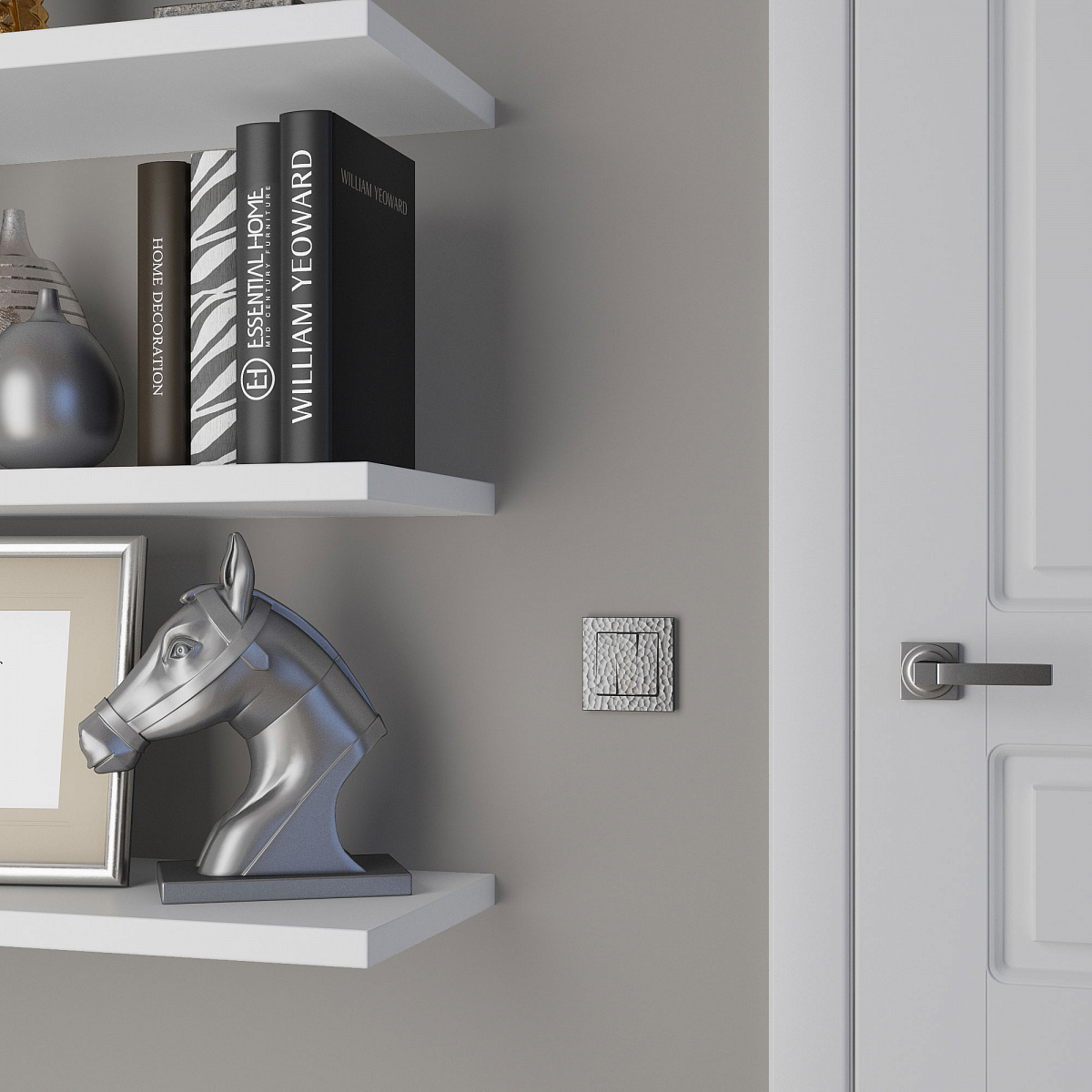 Рамка из поликарбоната на 1 пост Hammer серебряный W0012406