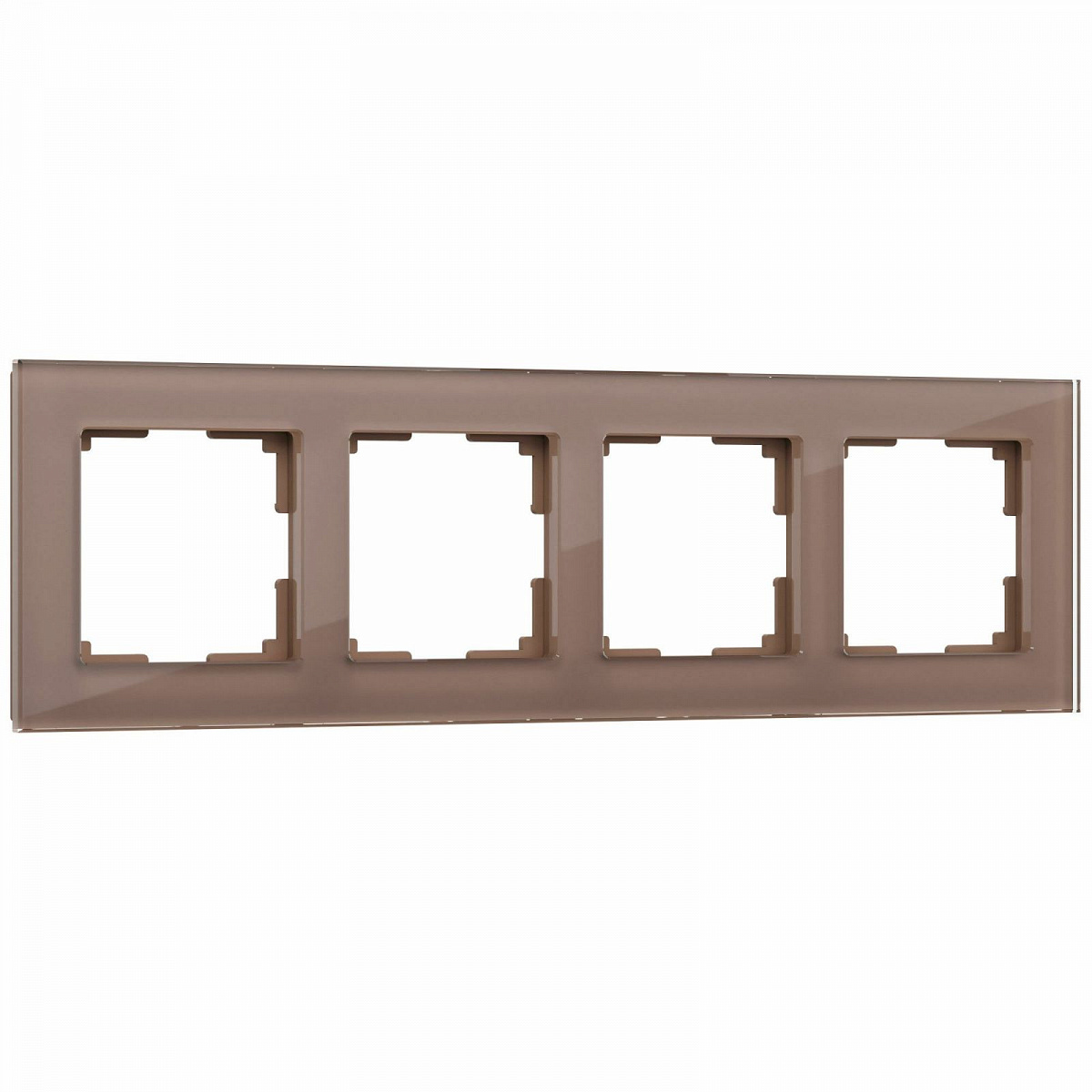 Рамка из стекла на 4 поста Favorit латте W0041142