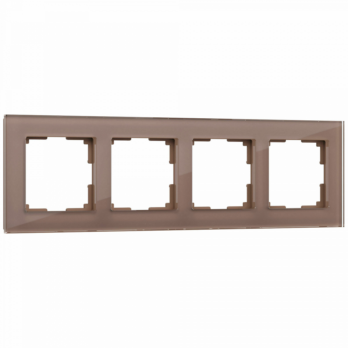 Рамка из стекла на 4 поста Favorit латте W0041142