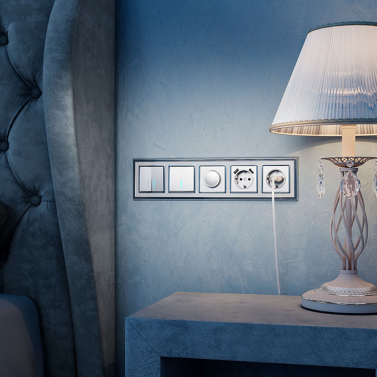 W1171106/ Розетка с заземлением и шторками (серебряный) W1171106